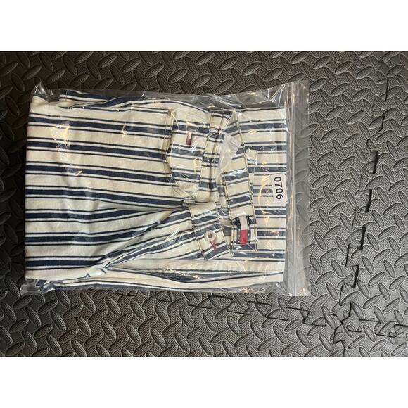 Tommy Hilfiger Y2K Striped Flare Jeans Bell Bottoms Blue White Hippie Fits 28 - Picture 10 of 10